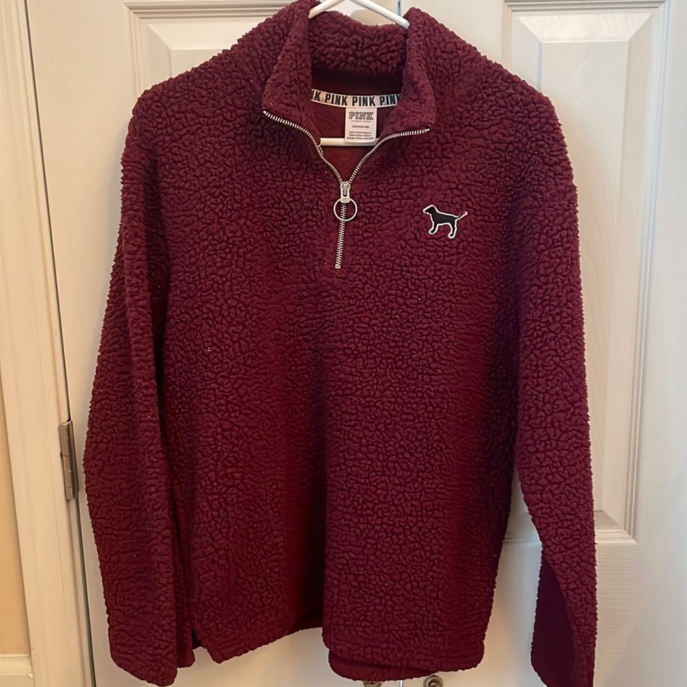 VS PINK fleece quarter zip